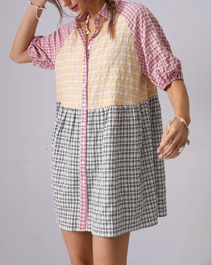 Plaid Bohème Chic Dress