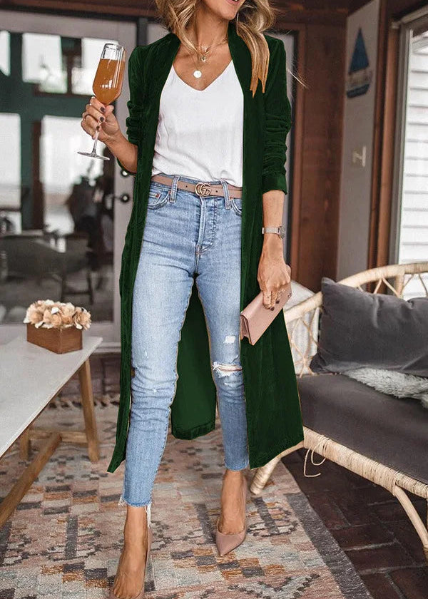 Margaux Velvet Long Coat