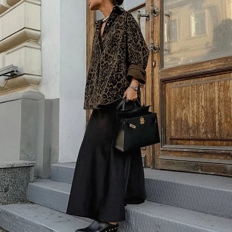 Vintage Leopard Print Shirt Jacket