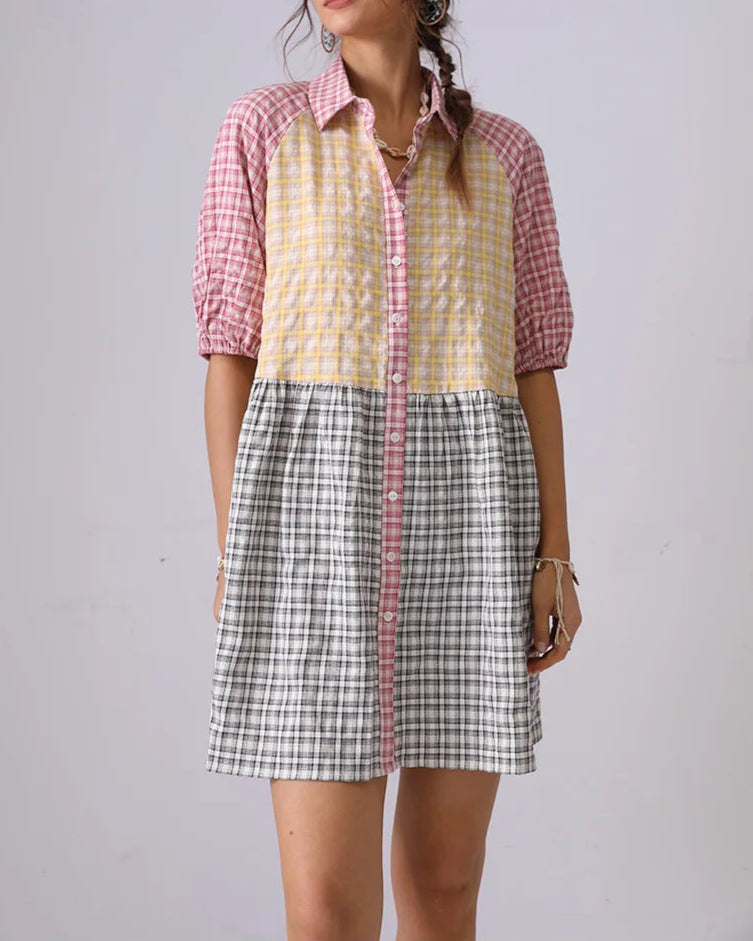 Plaid Bohème Chic Dress
