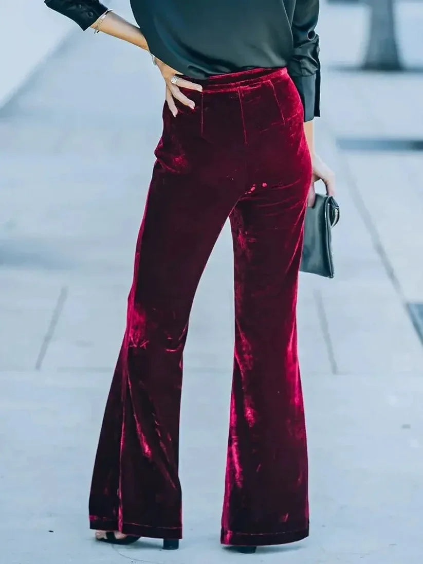 Velvet Allure Flare Pants