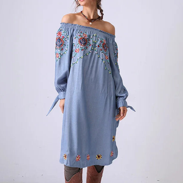 Indigo Bloom Denim Dress