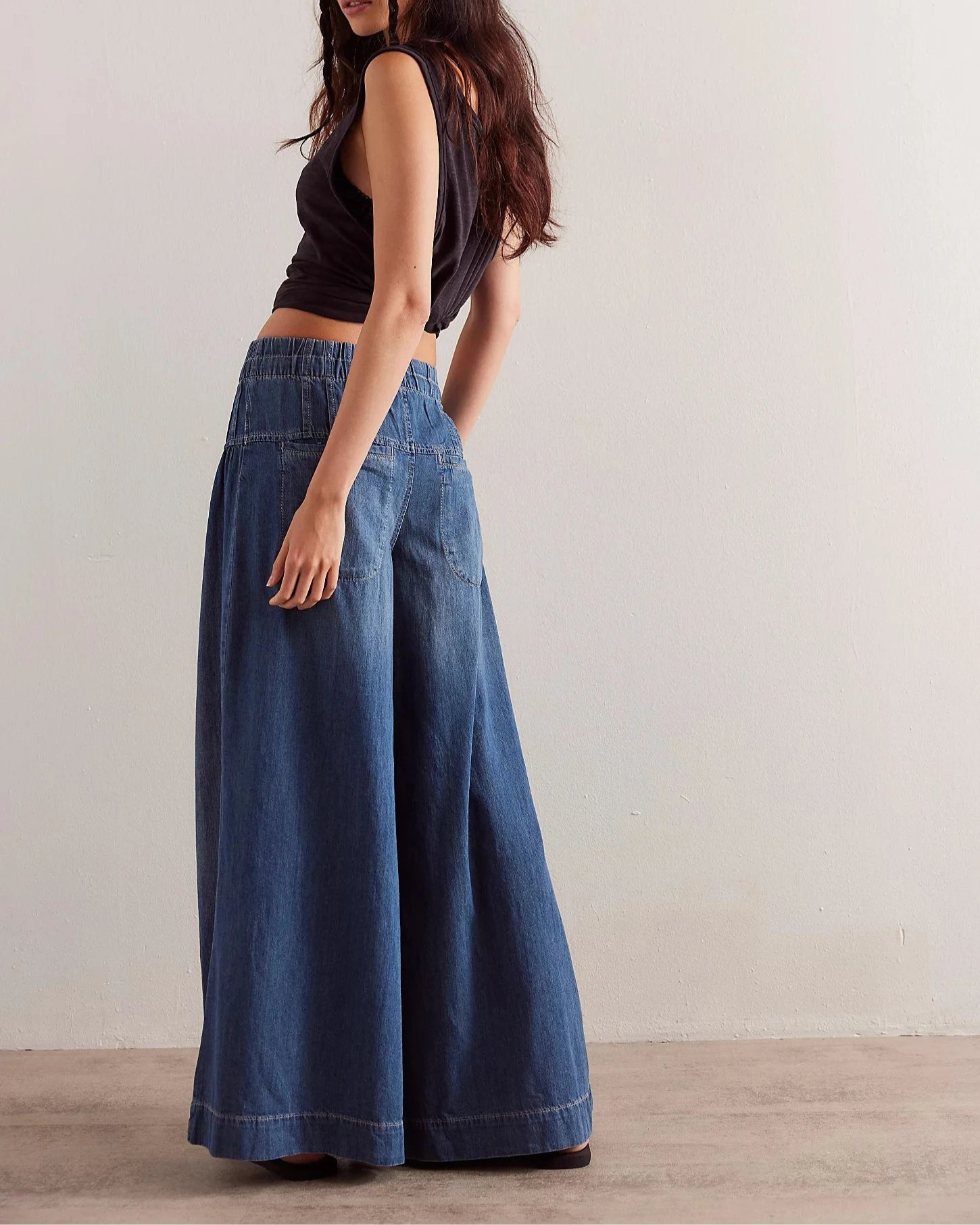 Boho Mid-Waist Full Length Jeans