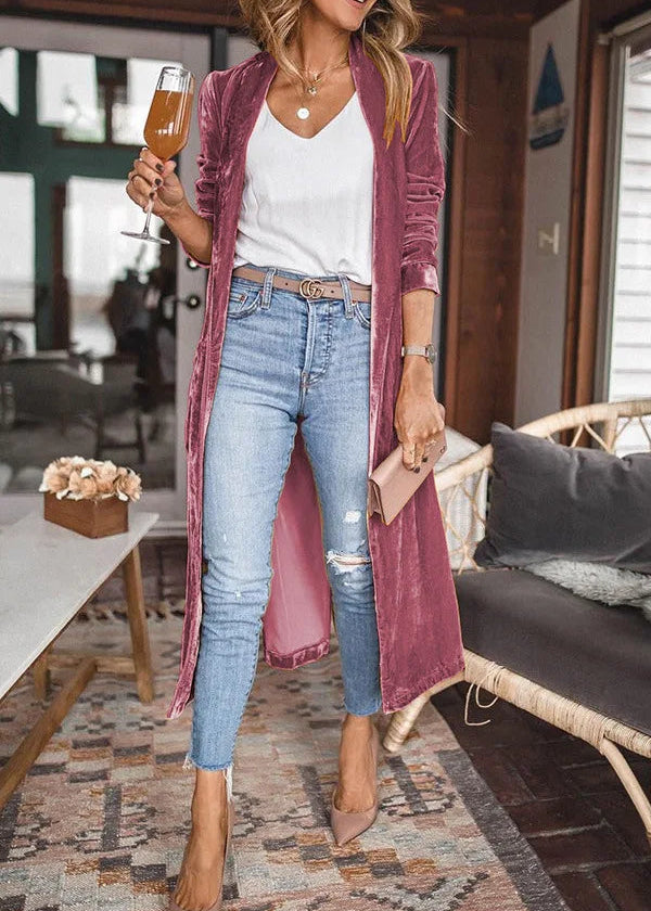 Margaux Velvet Long Coat