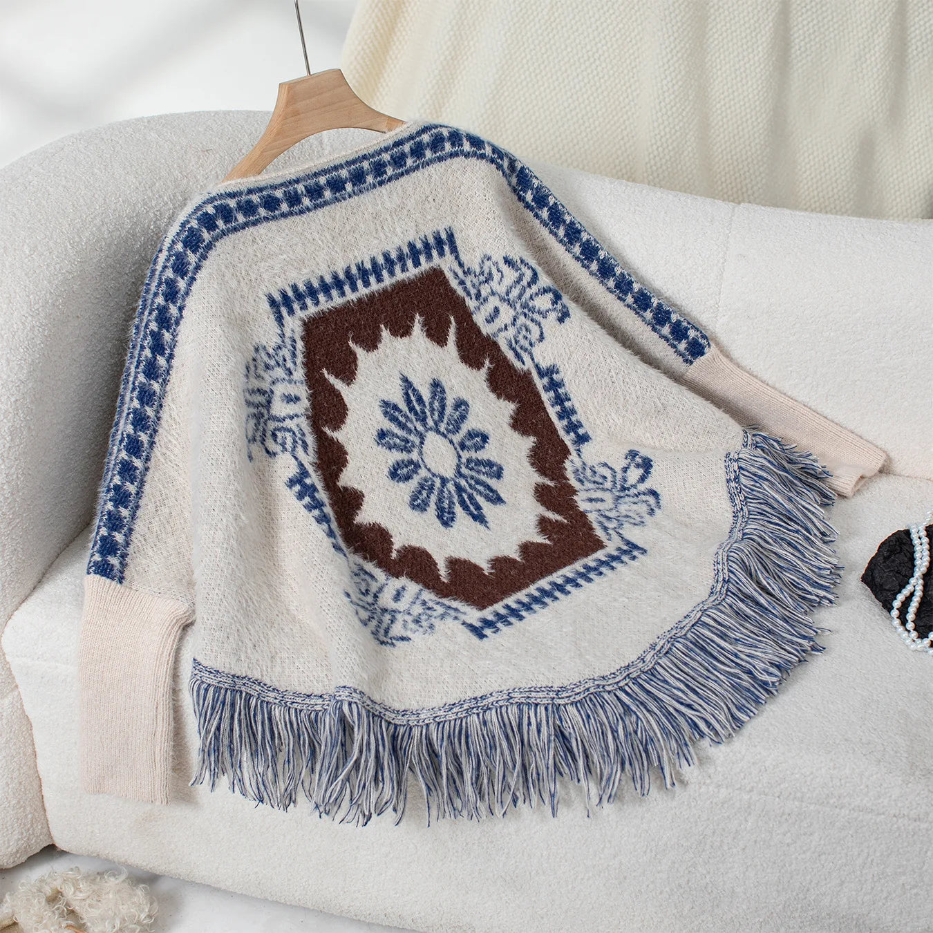 Desert Bloom Tassel Poncho