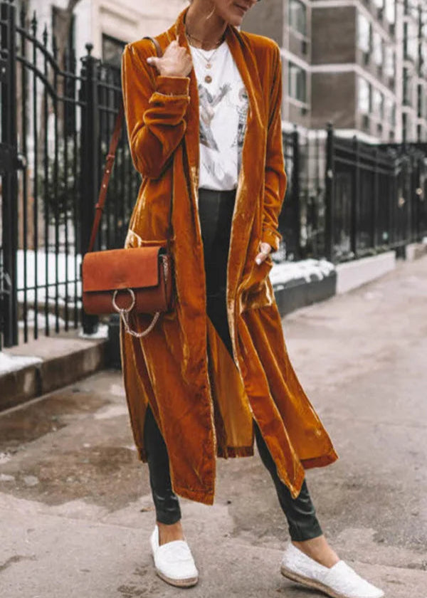 Margaux Velvet Long Coat