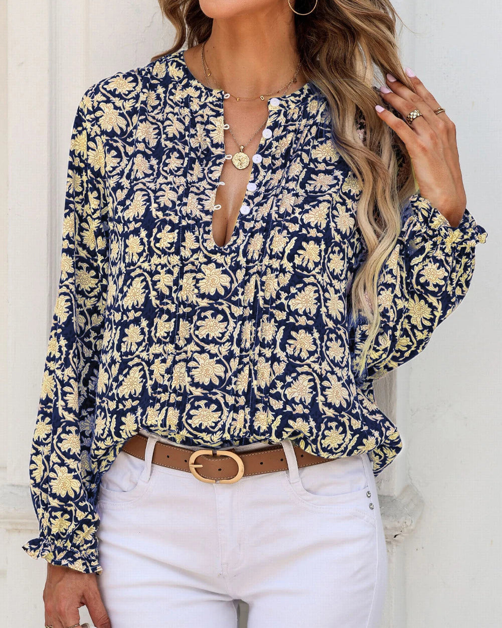 Rue Ethnic Floral Blouse