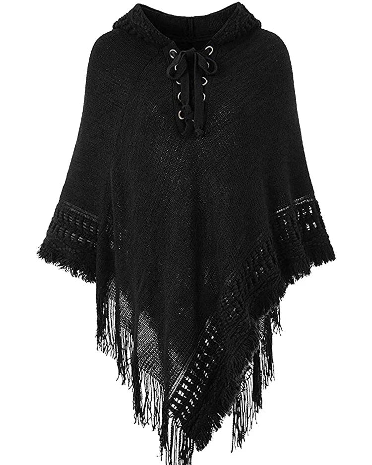 Fenella Lace-Up Poncho