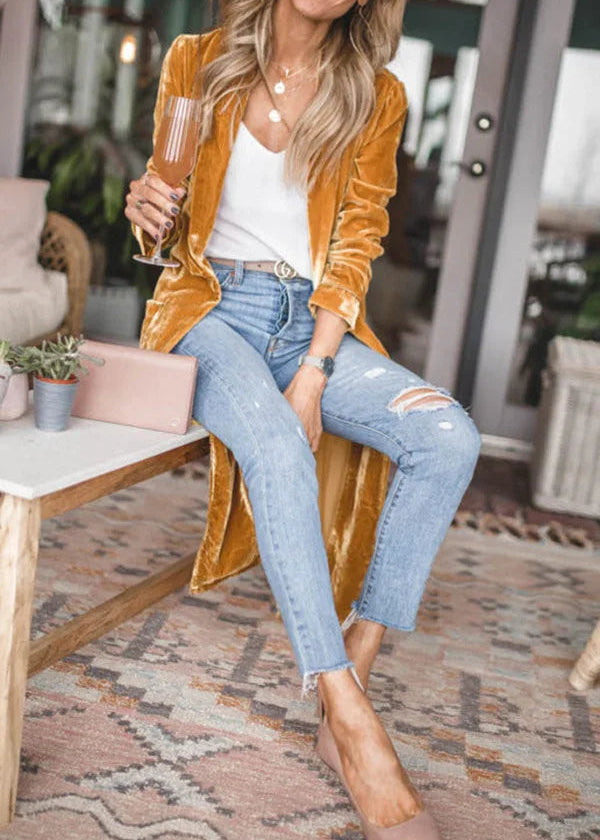 Margaux Velvet Long Coat