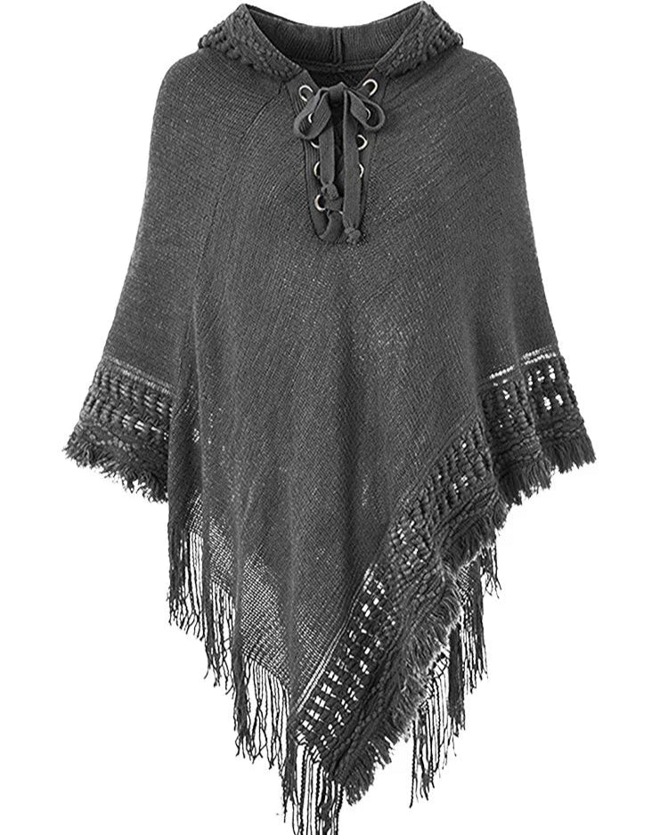 Fenella Lace-Up Poncho