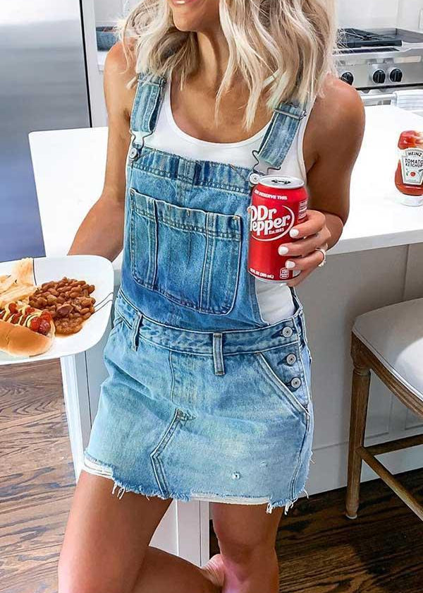 Vintage Denim Overall Dress
