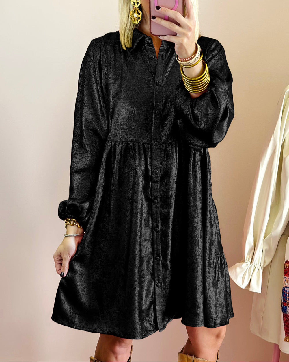 Starlight Glow Shirt Dress