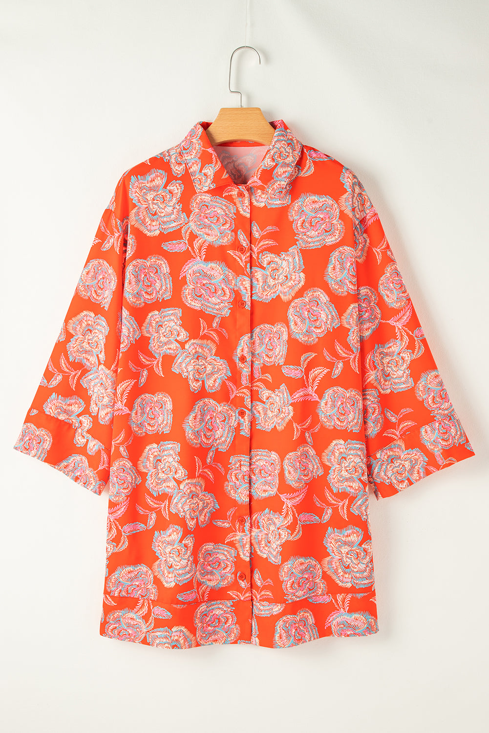 Midnight Bloom Shirt Dress