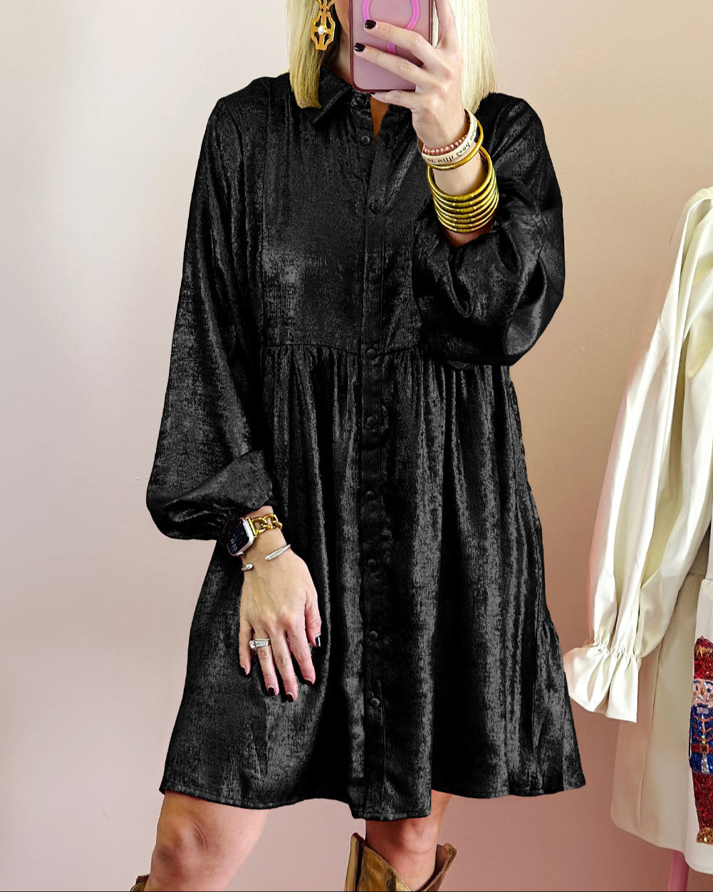 Starlight Glow Shirt Dress