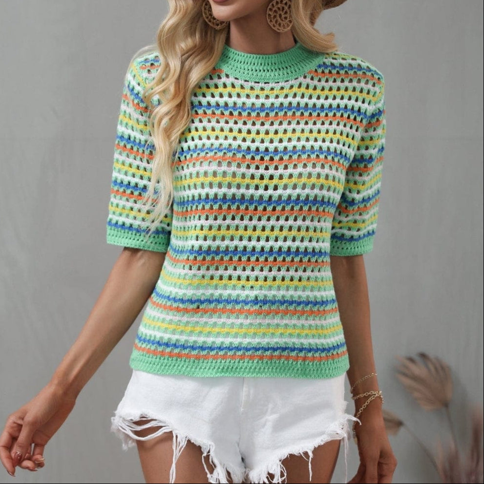 Isabella Striped Crochet Top