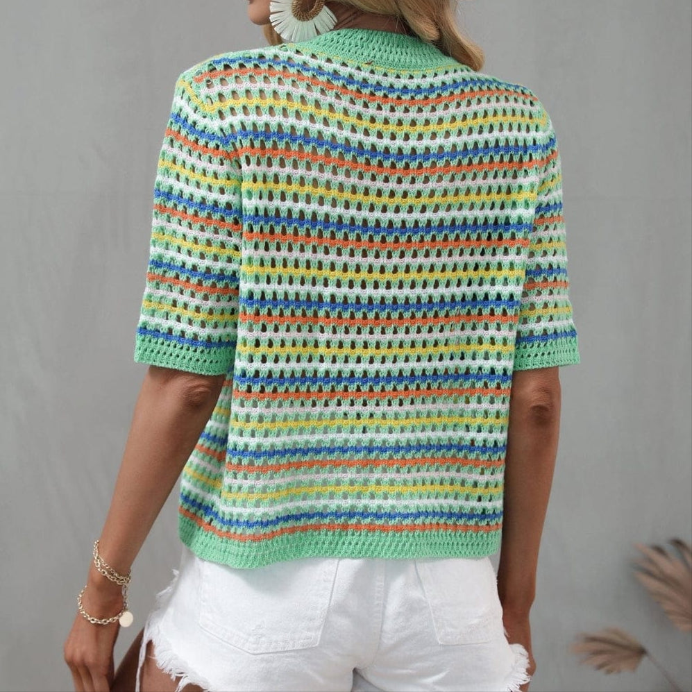 Isabella Striped Crochet Top