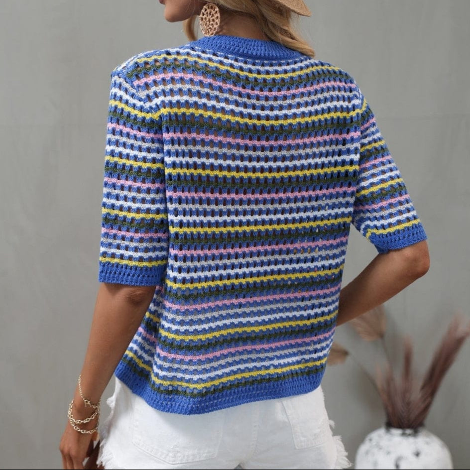 Isabella Striped Crochet Top